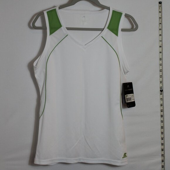 Russell Athletic Stretch-Power Vintage early 2000s BNWT green and white tank L - Picture 1 of 7